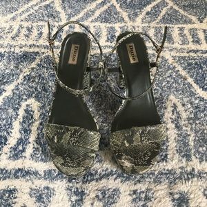 Snake skin platform heels